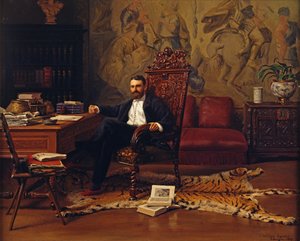 Louis Signorino坐在他的书房里